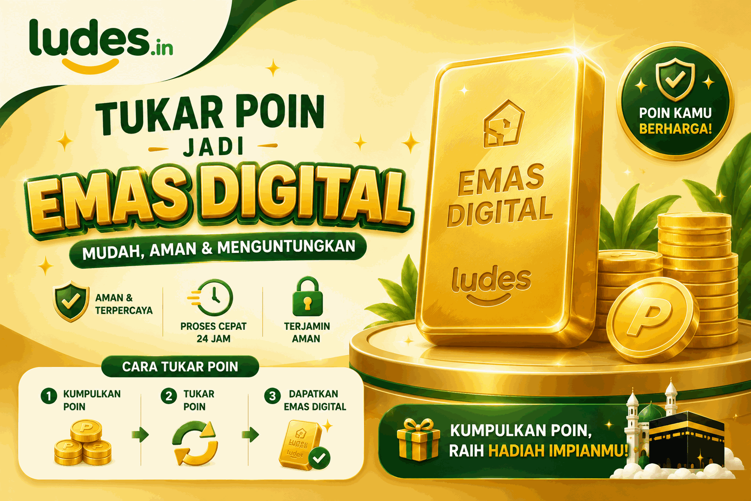 Ilustrasi tukar poin menjadi emas digital Ludes